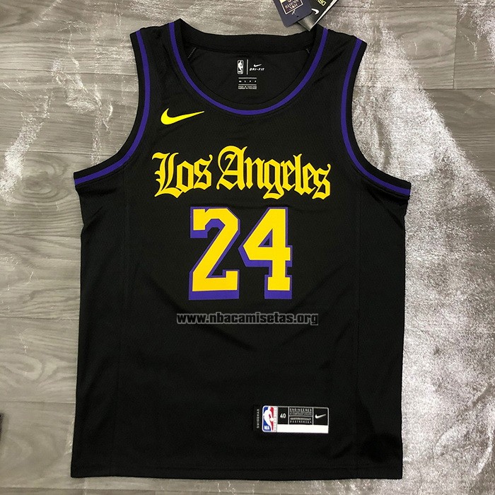 Camiseta Los Angeles Lakers Kobe Bryant NO 24 Ciudad 2019-20 Negro